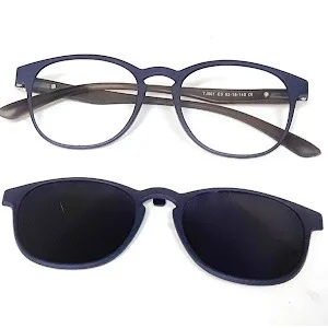 501 Matte Navy frames with Magnetic Polarised Clip On