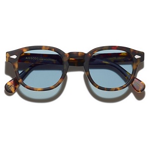 Moscot Lemtosh Matte Tortoise Blue Lens