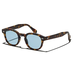 Moscot Lemtosh Matte Tortoise Blue Lens